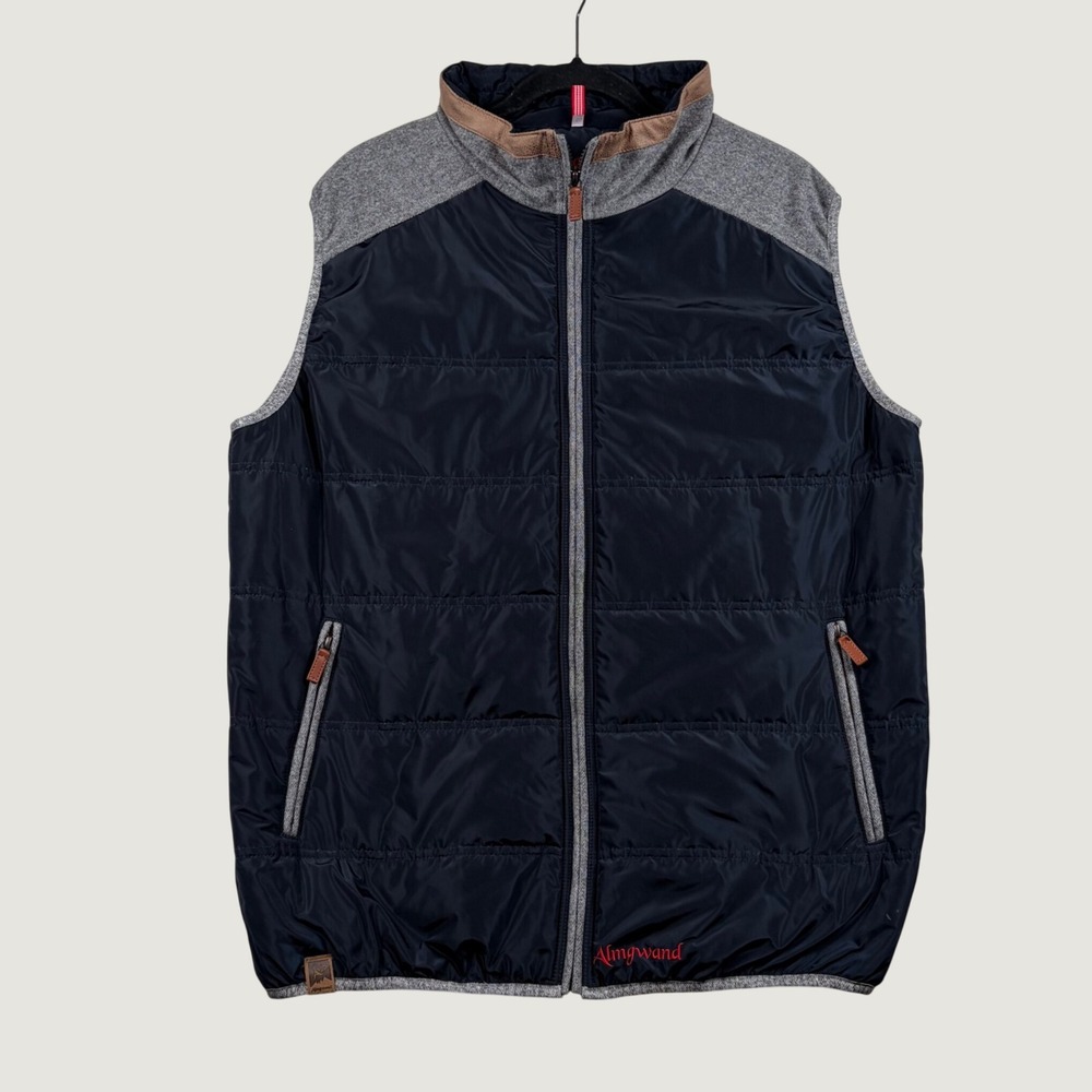 Almgwand Damerkopf Men Quilted Vest Full Zip Puffer Gray 46 Outdoor Hiking Ski